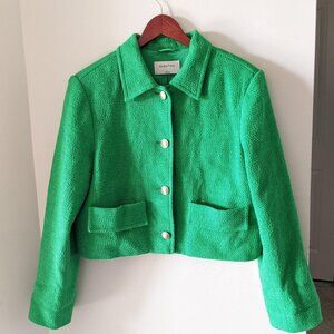 Aritzia Babaton Green Tweed Button-up Jacket